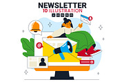 10 Email Newsletter Illustration, a Person Illustration by denayunebgt (Thumbnail 1 of 4)