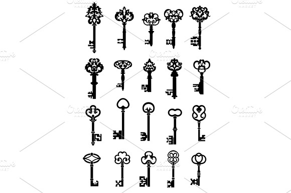 Vintage Keys With Intricate Bits And