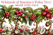 Whimsical summer palm tree clipart, an Illustration by Designworld (Thumbnail 1 of 7)