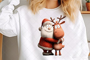 Whimsical Santa & Reindeer Clipart, an Illustration by SinaCreation (Thumbnail 4 of 7)