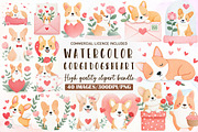 Corgi in Heart Red Rose Valentine Ar, an Illustration by Sublimation Artist (Thumbnail 1 of 6)
