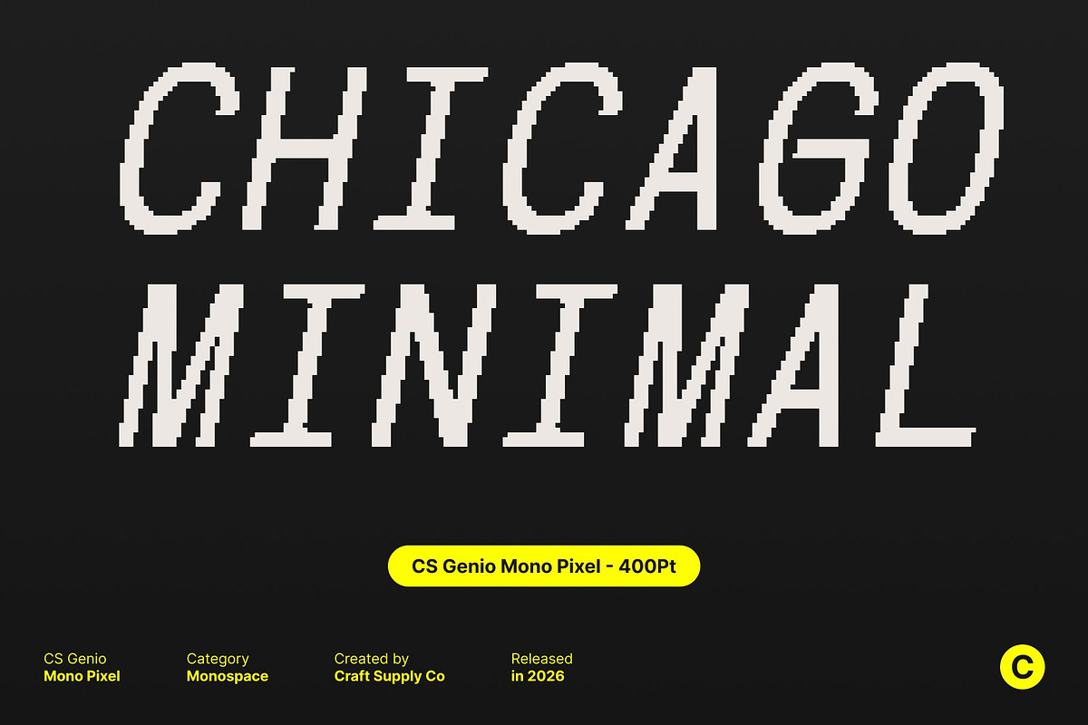 CS Genio Mono Pixel, a Sans Serif Font by Craft Supply Co. (Photo 2 of 8)