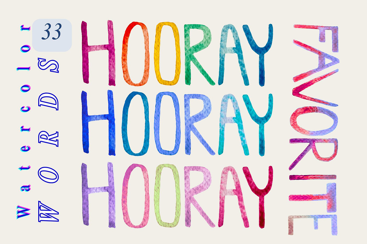 Watercolor Words Clip Art Words, a Decorative Illustration by Eryn Rose Design (Photo 1 of 13)