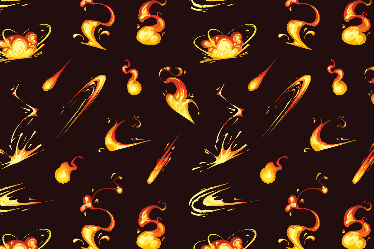 Forks of flame, fire set + patterns, an Object Illustration by PaperTrident (Photo 5 of 5)