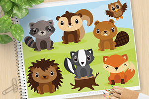 Forest Animals - Vector Clipart, SVG, an Animal Illustration by MyClipArtStore