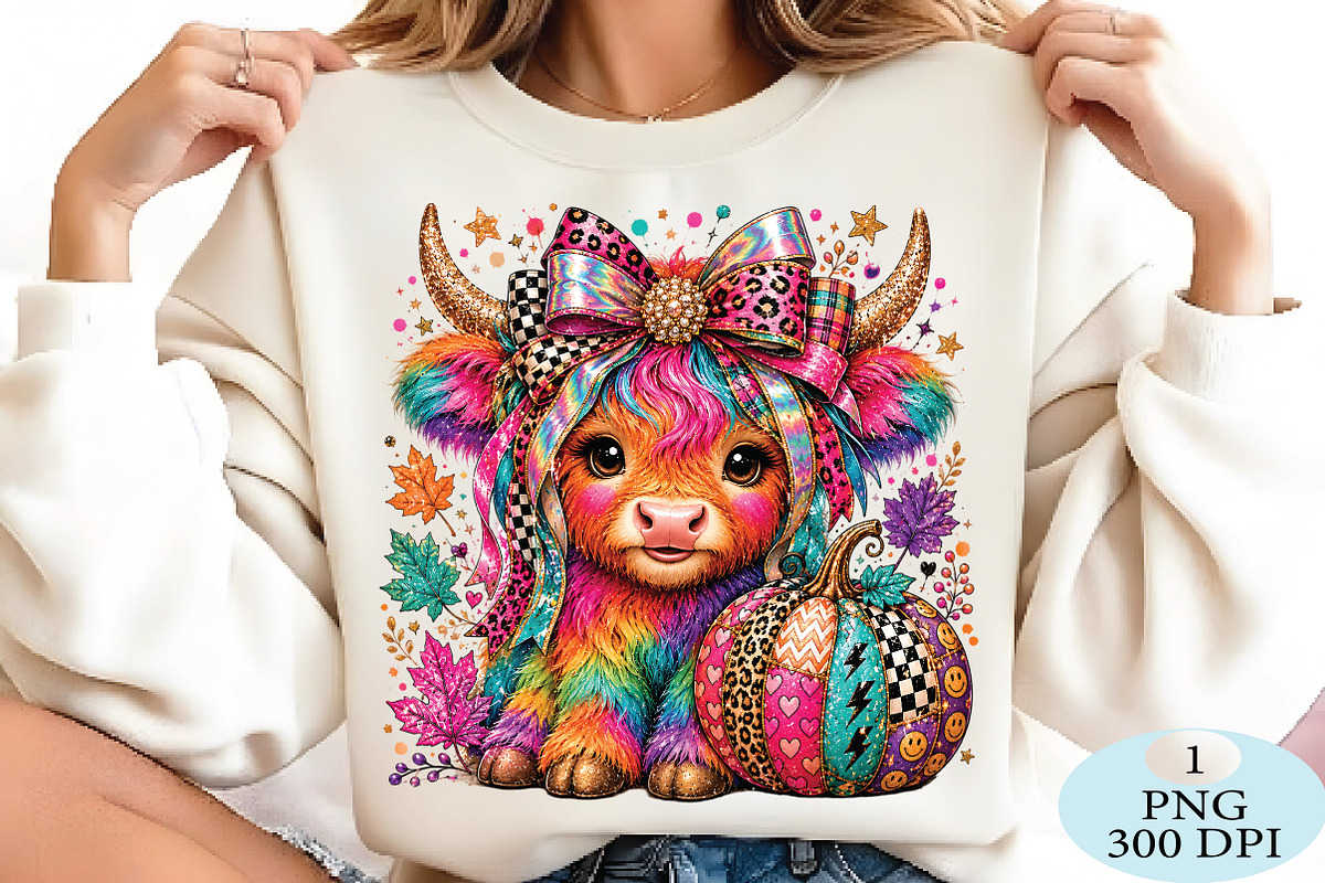 Preppy Highland Cow PNG, a Seasonal Illustration by Daily.Designs (Photo 2 of 5)