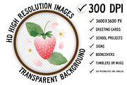 Strawberry Watercolor Clipart Set, an Illustration by Craft Nest (Thumbnail 2 of 11)