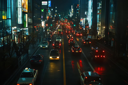 Dynamic night traffic flows through, a Photo by Iftikhar Alam