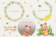 Honey Bears Watercolor Collection, a Decorative Illustration by TanataDesign (Thumbnail 5 of 8)