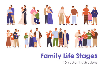Growing family life stages concept, a Person Illustration by Good Studio
