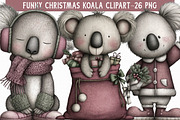 Funny Christmas Koala Clipart Bundle, an Illustration by Libby Wishes (Thumbnail 1 of 6)
