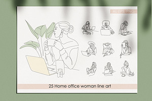 Woman Working At Home Office