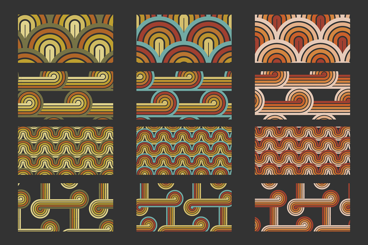 Retro Rainbow Pattern Pack, a Pattern Graphic by Stellen Design (Photo 7 of 8)