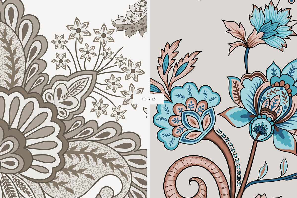 Persian Azure Traditional Patterns, a Pattern Graphic by LEAFure