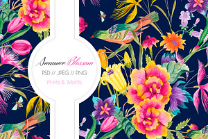 Watercolor Summer Blossoms