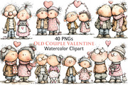 Old Couple Valentine Day Clipart, an Illustration by Pixels.Craft (Thumbnail 1 of 5)