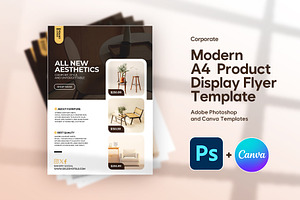 A4 Product Flyer Template Canva PSD, a Flyer Template by Vintage Impressions