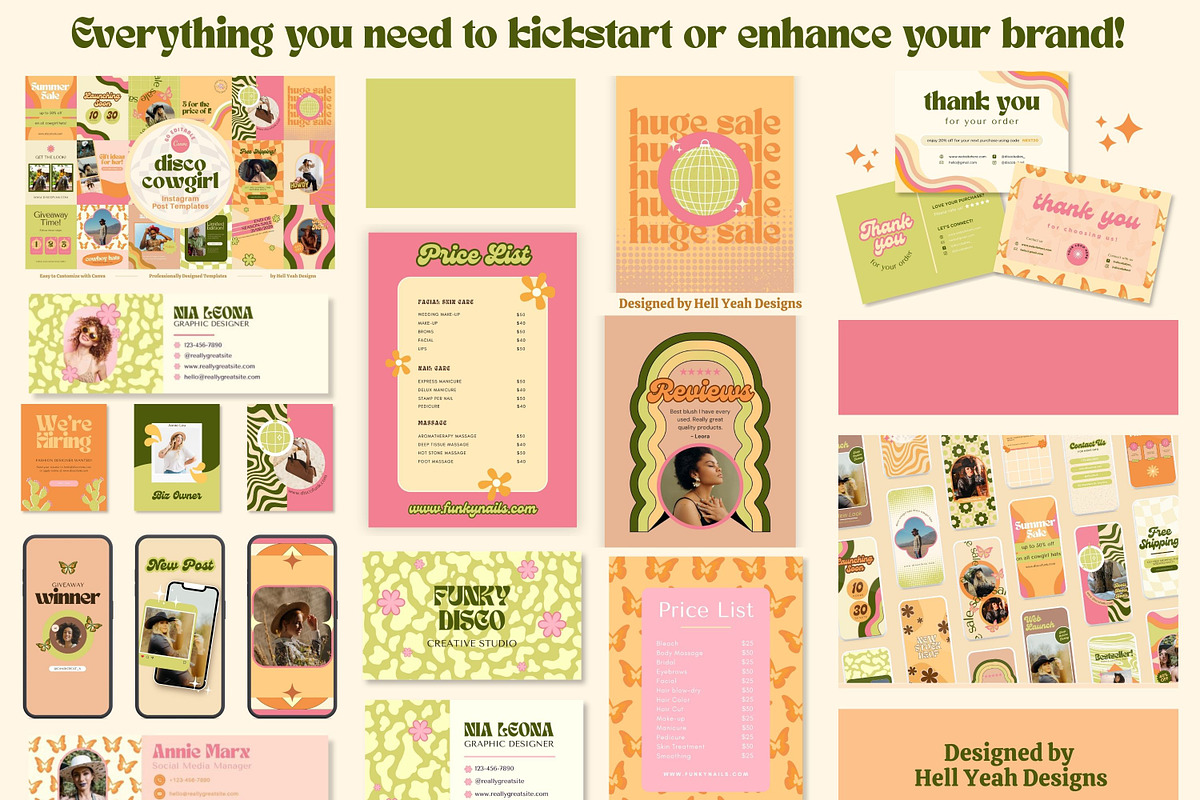 Disco Cowgirl Branding Starter Kit, a Branding & Logo Template by Hell Yeah Designs (Photo 4 of 18)