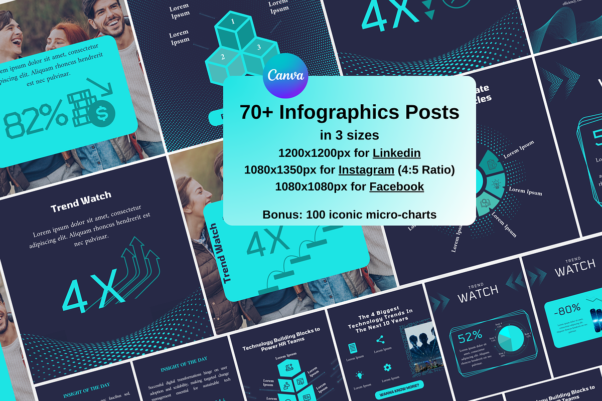 Infographic Instagram Canva Template, a Social Media Template by GrowthHackingStudio (Photo 1 of 9)