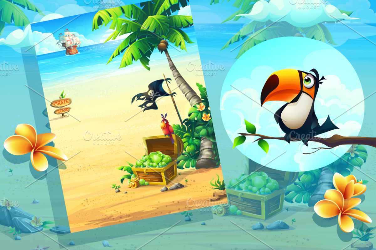 Set of illustrations on beach theme, a Decorative Illustration by Nearbirds (Photo 5 of 7)