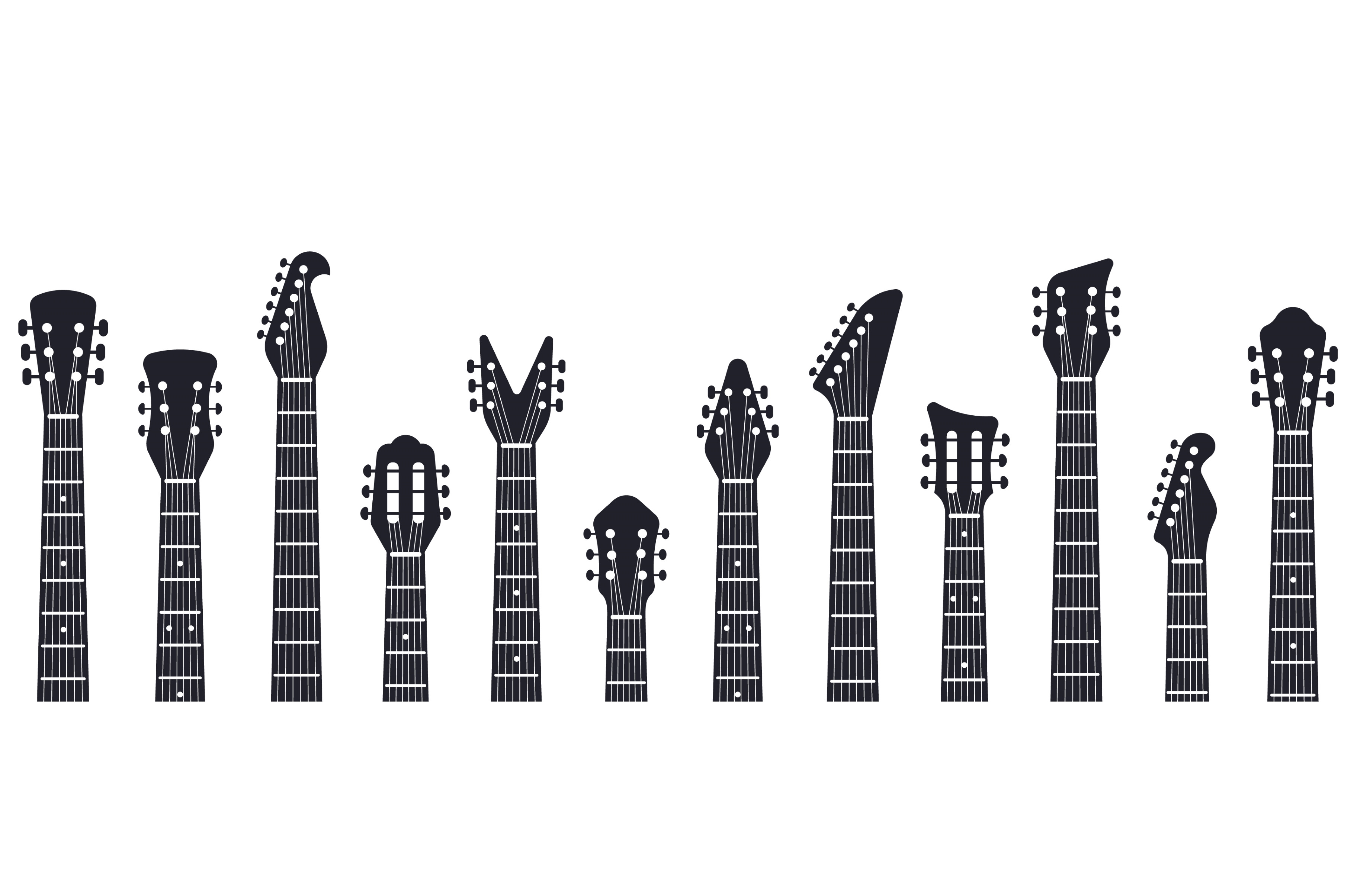 Guitars Headstock Rock Music Guitar by Winwinart | Creative Market