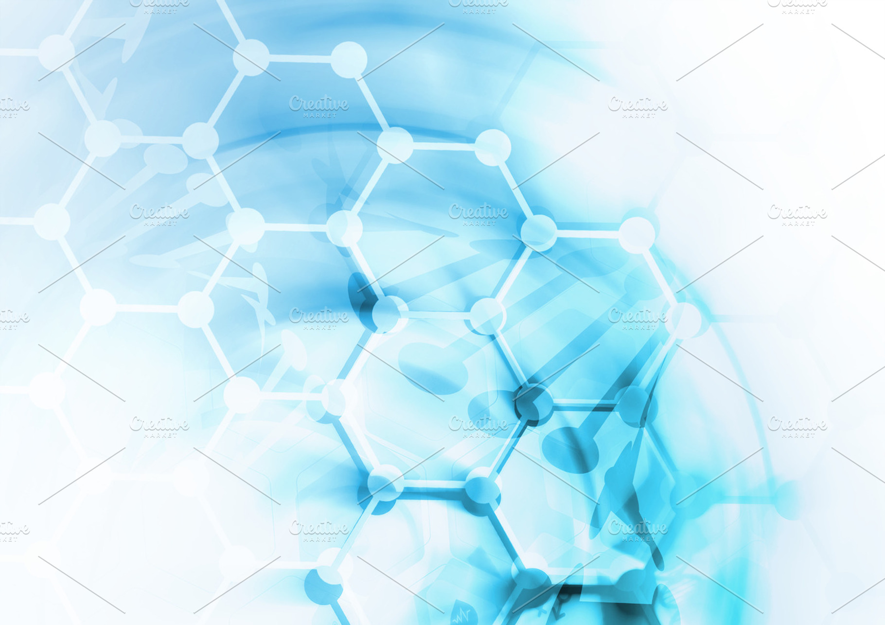 Medical background featuring cell, chromosome, and atom, a Health & Medical Photo by Ruliz