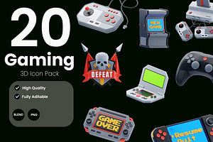 Gaming Equipment 3D Icon Pack, a 3D by baii09