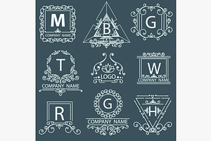 Set victorian logos, ornamental, a Decorative Illustration by ARTYuSTUDIO