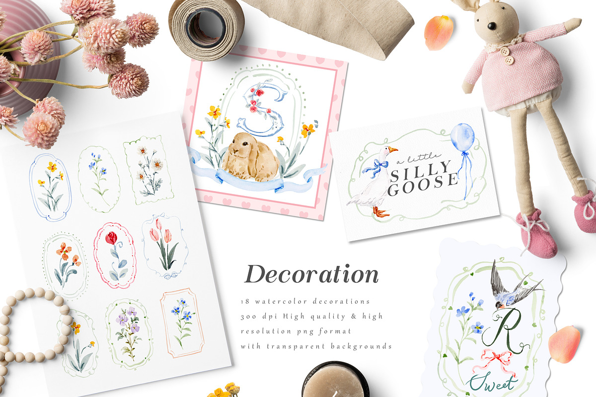 Watercolor Flower Crest DIY, a Decorative Illustration by Graphic Box (Photo 6 of 13)