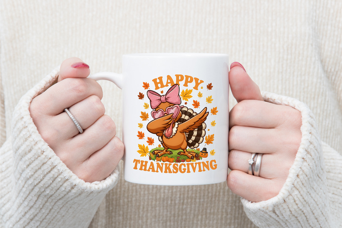 Happy Thanksgiving Girl Turkey PNG, an Illustration by designcity5 (Photo 2 of 8)