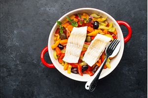 Fillet of cod. Fish dish. Oven baked, a Food & Drink Photo by IleishAnna