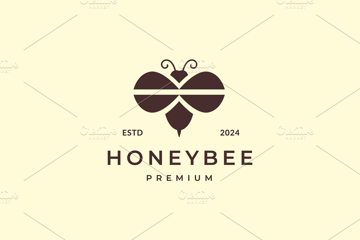 honey bee nature hipster logo, a Branding & Logo Template by devastd