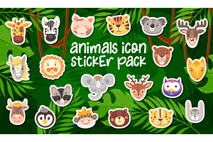 Stickers Pack Of Tropical Animals