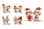 Whimsical Christmas Elves Clipart, a Seasonal Illustration by Nicolle's Colorful Art (Thumbnail 6 of 6)