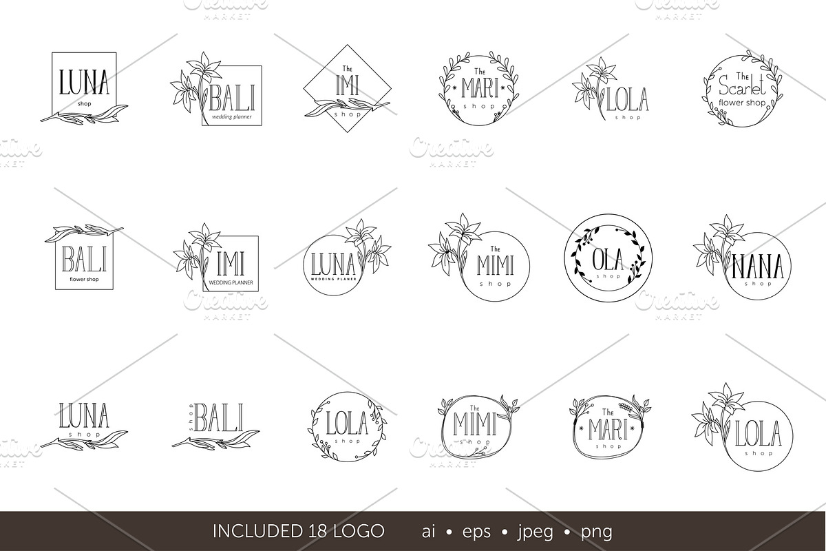 Minimalistic logo set. Logo template, a Branding & Logo Template by Ksenia Zmey (Photo 3 of 11)