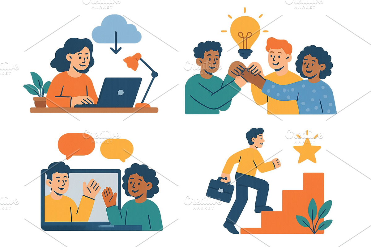 Collaborative learning and, an Education Illustration by ZinetroN