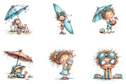Whimsical Summer Kids Clipart, a Seasonal Illustration by CreationArt (Thumbnail 4 of 5)