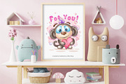 Cute monkey with a heart. Tshirt., an Animal Illustration by KENO Mascots (Thumbnail 3 of 4)