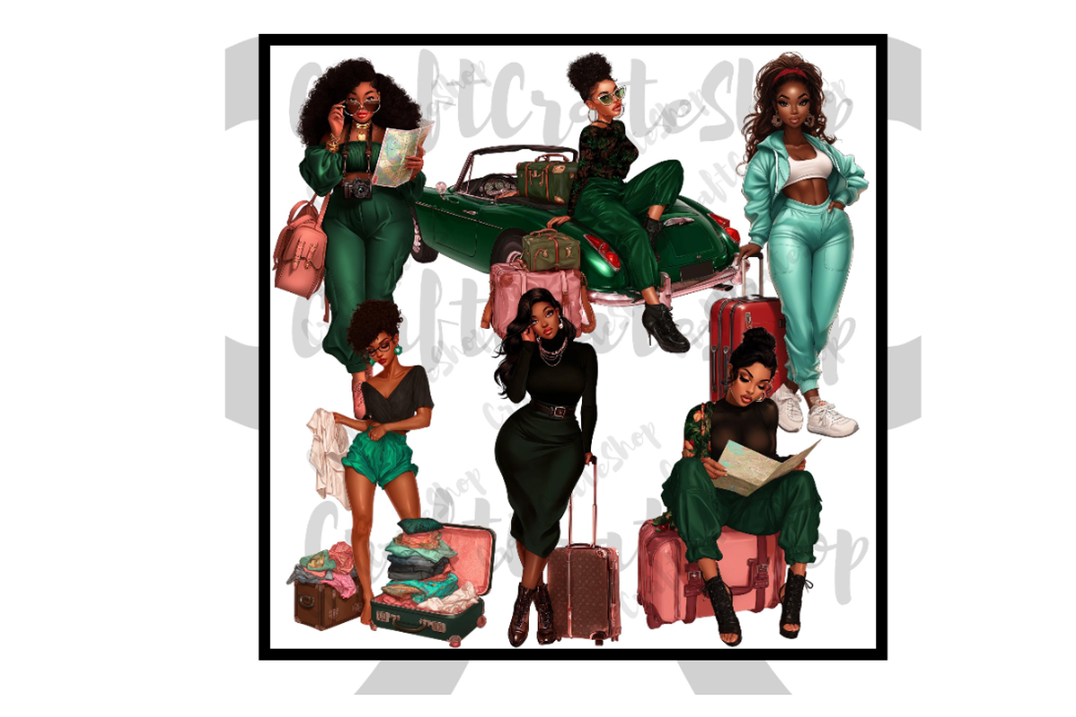 Black Woman Travel Clipart, an Illustration by CraftCrateShop (Photo 4 of 7)