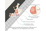 Silly Goose Spring Watercolor, an Illustration by CharmClipart (Thumbnail 5 of 6)