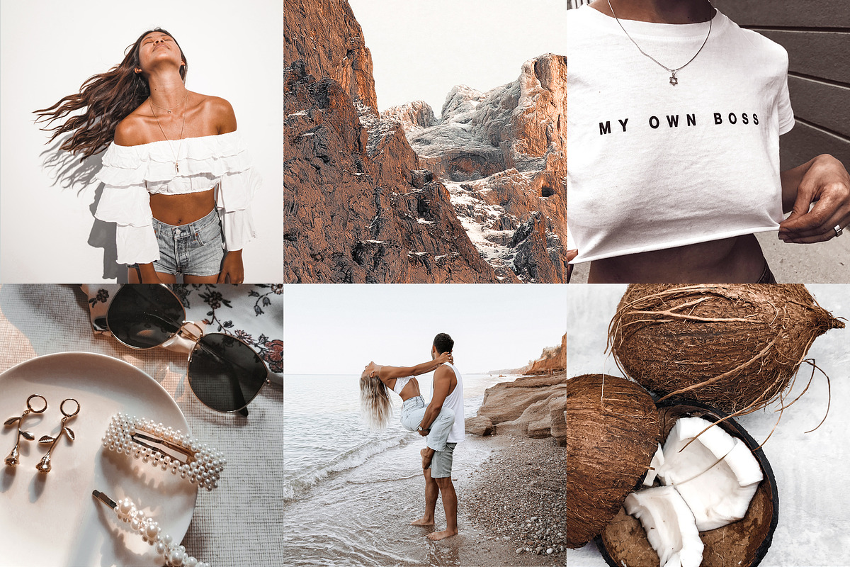 4 Lightroom Presets COCONUT, an Action Add-On by Graace Studio (Photo 2 of 8)