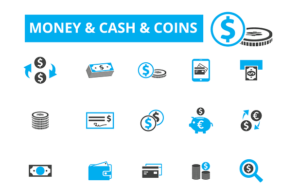 20 Money Cash Coins Icons