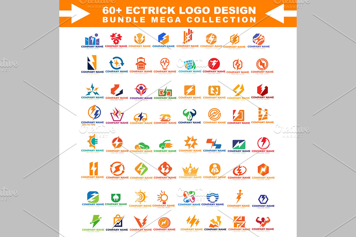 50+ Electric Logo Design Bundle