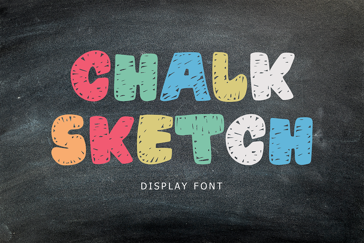 Chalk Sketch Display Font, a Font by Formatika Studio (Photo 1 of 6)