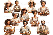 Rustic Easter Clipart | Black Girls, a Seasonal Illustration by GlamArtZhanna (Thumbnail 3 of 4)