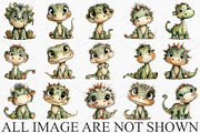 Whimsical Cute Dinosaur Clipart, a Seasonal Illustration by Canvas Craft (Thumbnail 4 of 7)