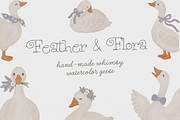 Feather & Flora Watercolor Clip Art, an Animal Illustration by Fins and Fiction (Thumbnail 1 of 5)