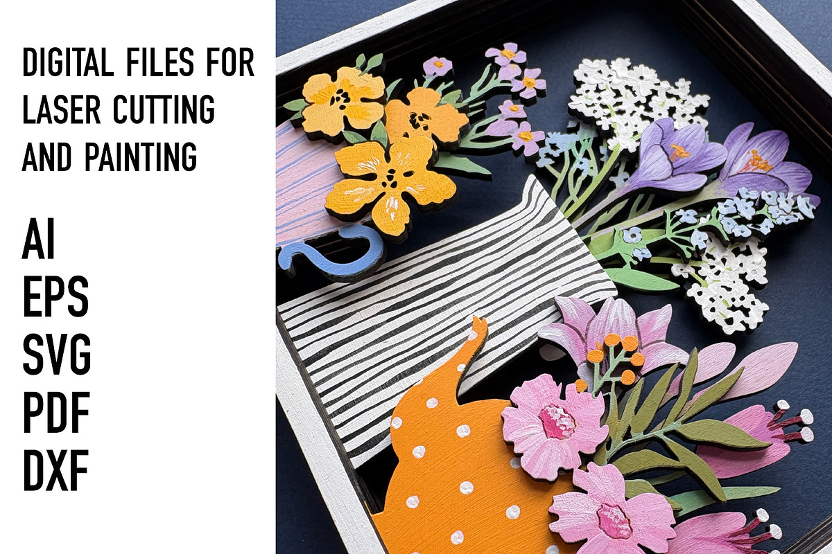 Spring Floral Laser Cut SVG, an Object Graphic by HelloWood (Photo 3 of 4)