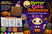 Horror Cutie Halloween Coloring Book, a Seasonal Illustration by Design Home (Thumbnail 3 of 5)