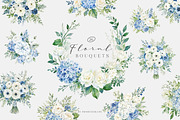Dusty Blue Floral Clipart, a Decorative Illustration by Primrose Blume (Thumbnail 2 of 4)